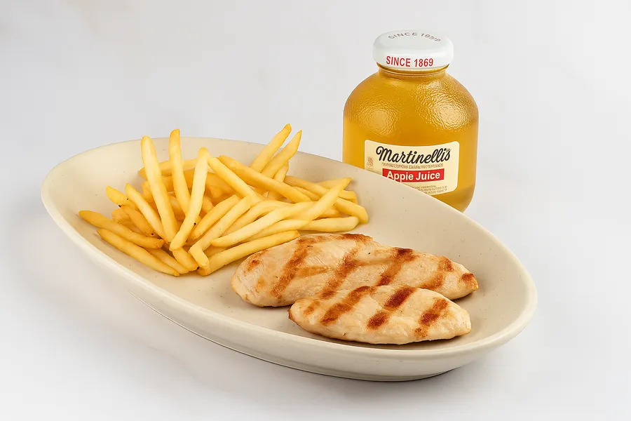 Kids Grilled Chicken Tenders Breast With French Fries at Malbec Grill, Argentinian steakhouse in Parkland FL
