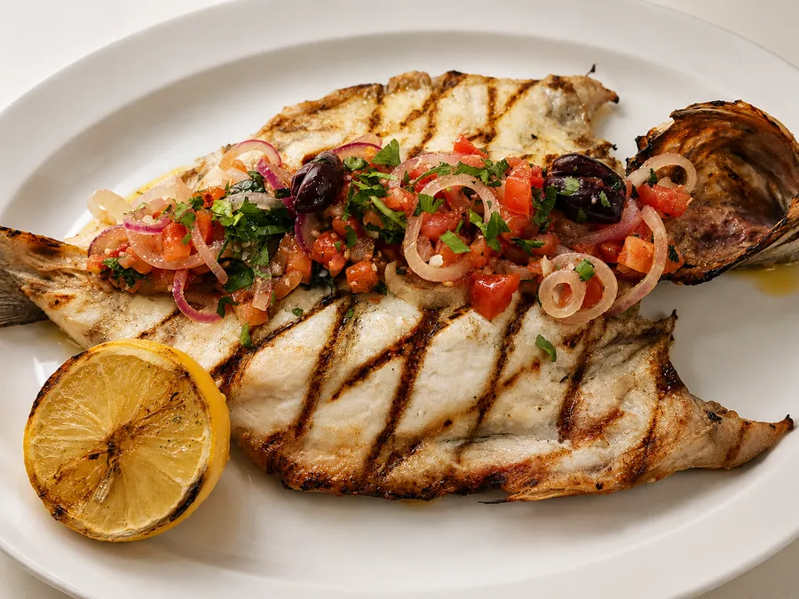 Grilled branzino