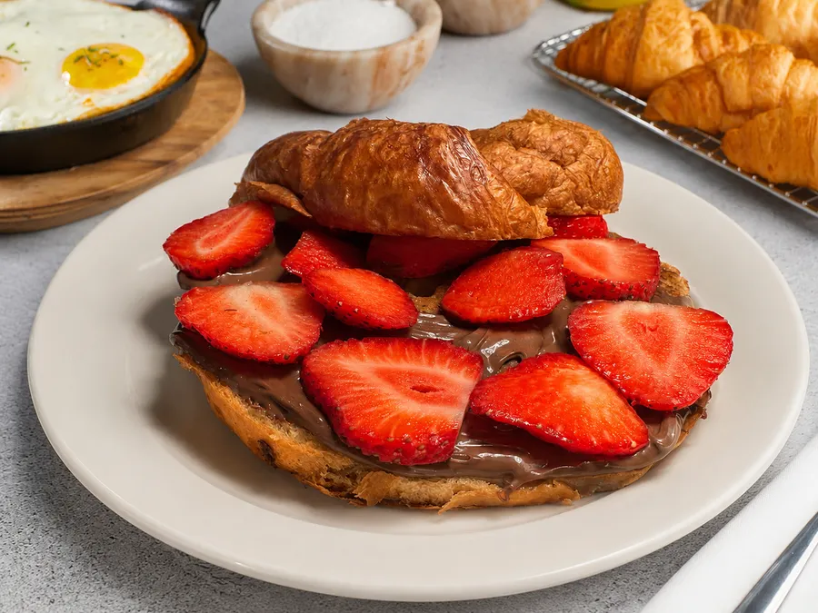 Croissant With Nutella And Strawberries at Malbec Grill, Argentinian steakhouse in Parkland FL