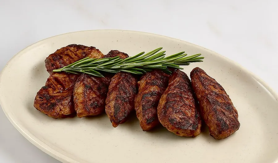 Argentinian skirt steak sliced and served with chimichurri