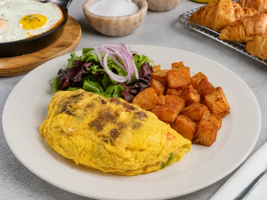 Meat Lover’s Omelette at Malbec Grill, Argentinian steakhouse in Parkland FL